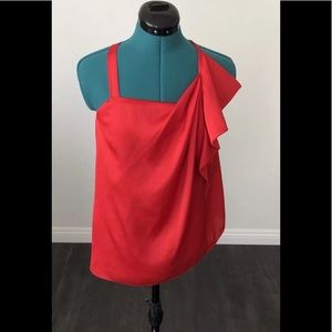Armani Exchange A/X Red Draped Sleeveless Top XS 0